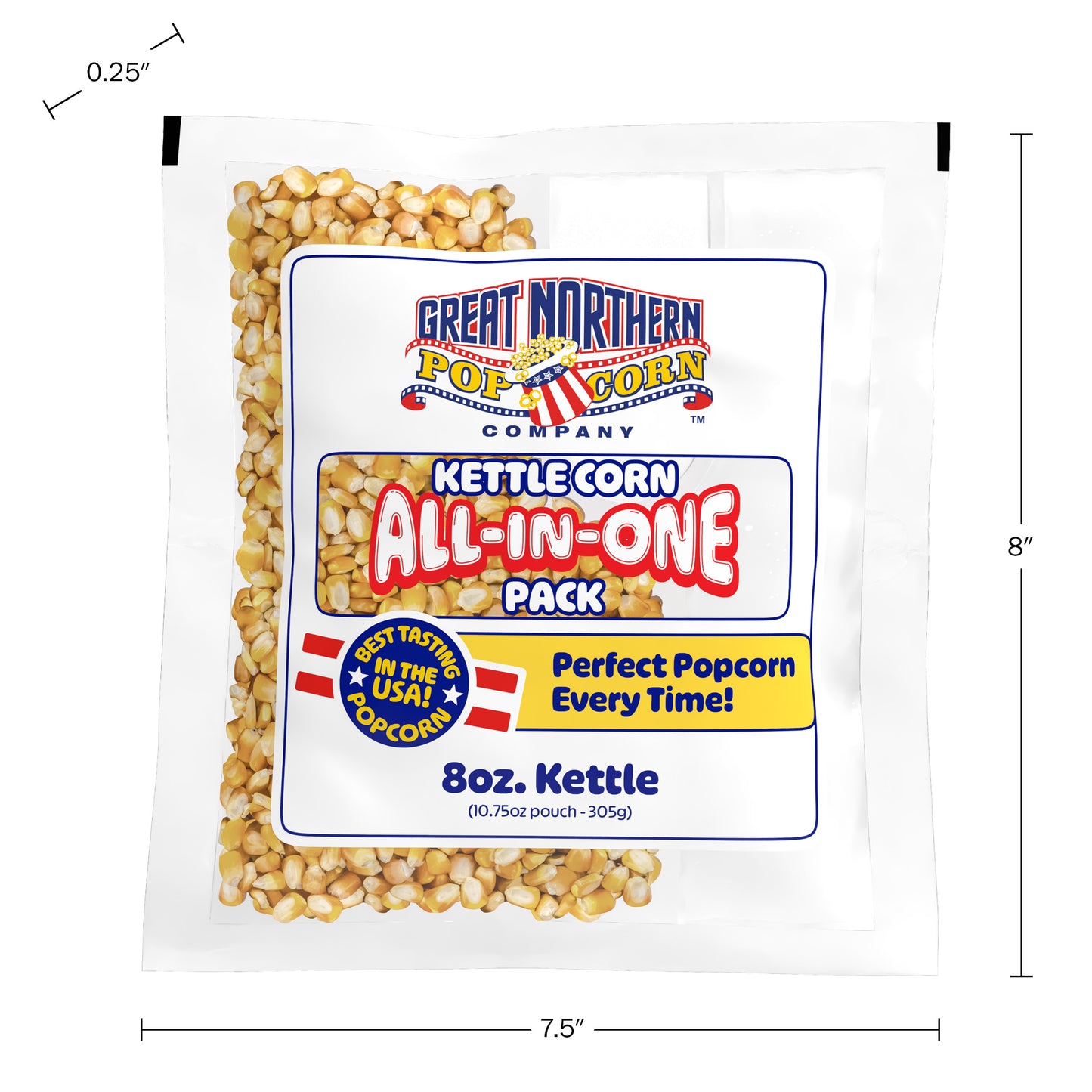 Great Northern 8oz Kettle Corn Popcorn Packs 5-PK