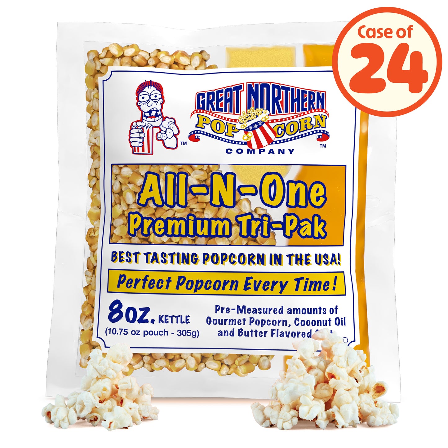 Great Northern Popcorn 8oz Packs, 24 Case