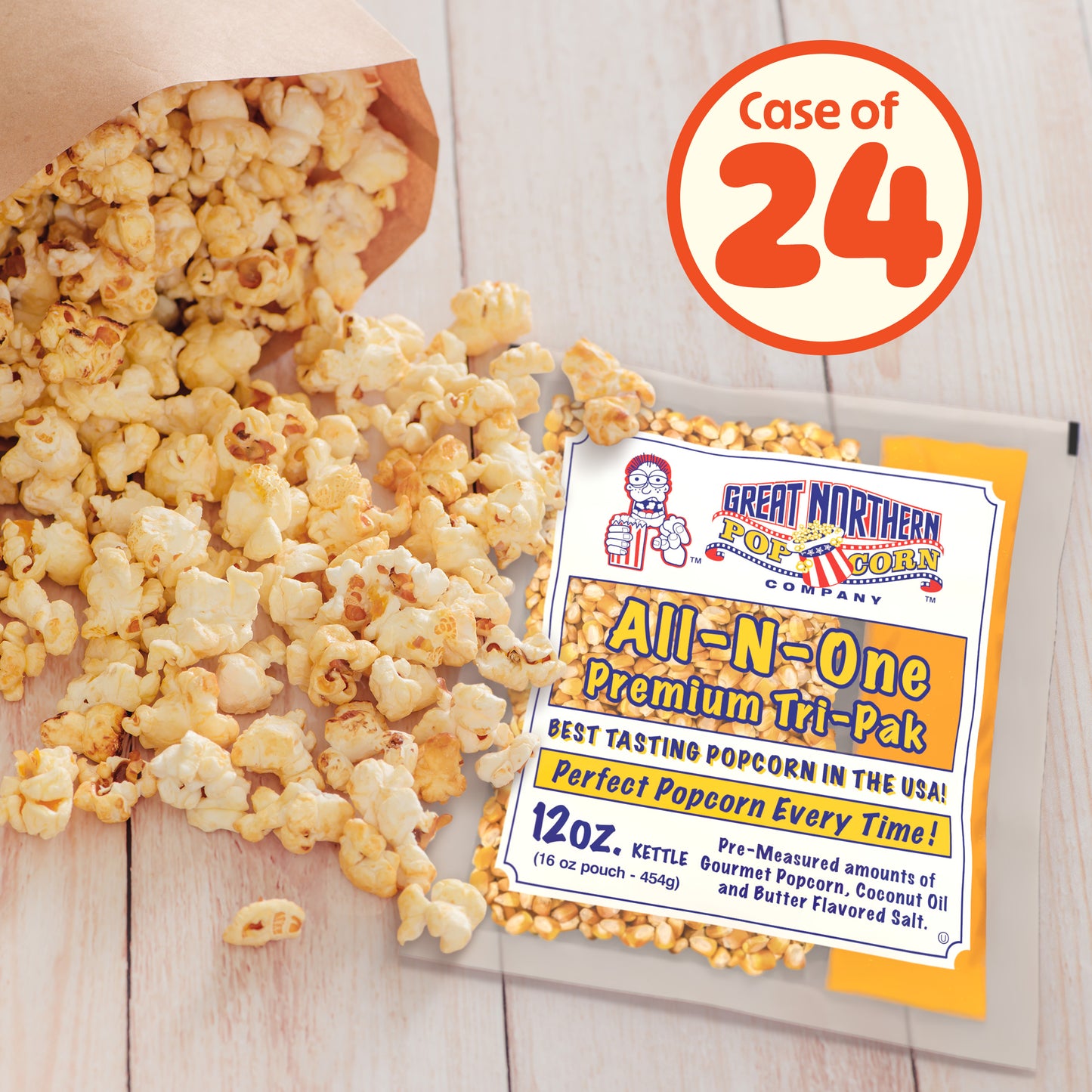 Great Northern Popcorn 12oz Packs, 24 Case