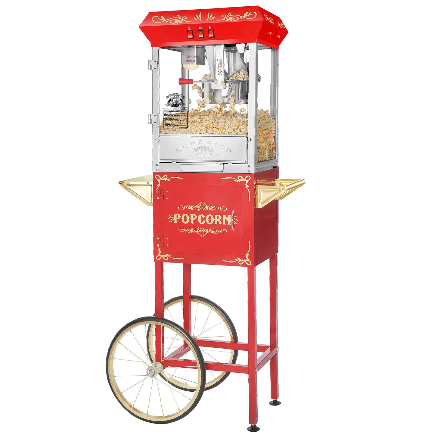 Great Northern Popcorn 8oz Popper with Cart, Red