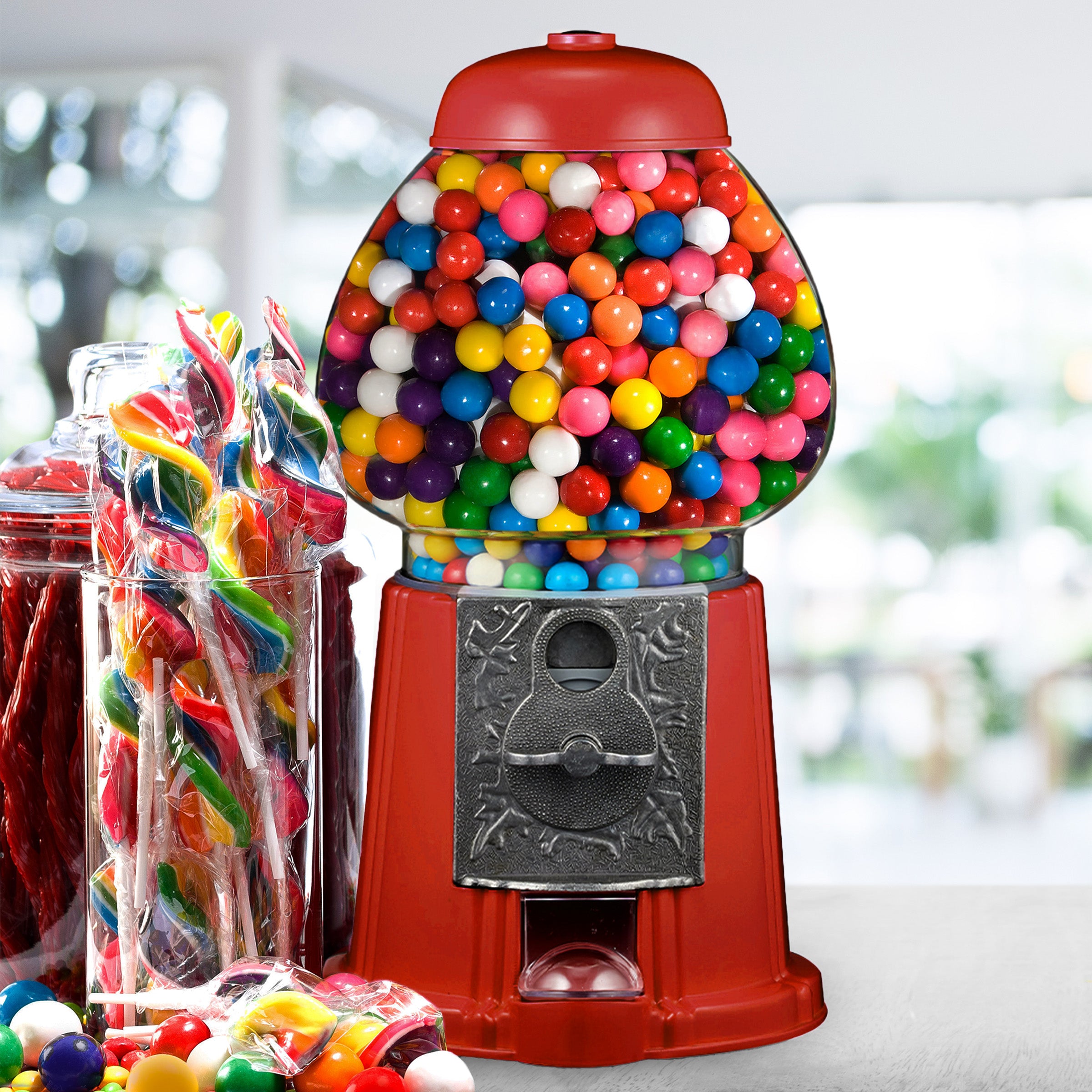 Godinger Gumball store Machine 9-9.5” Metal Base & Glass Ball