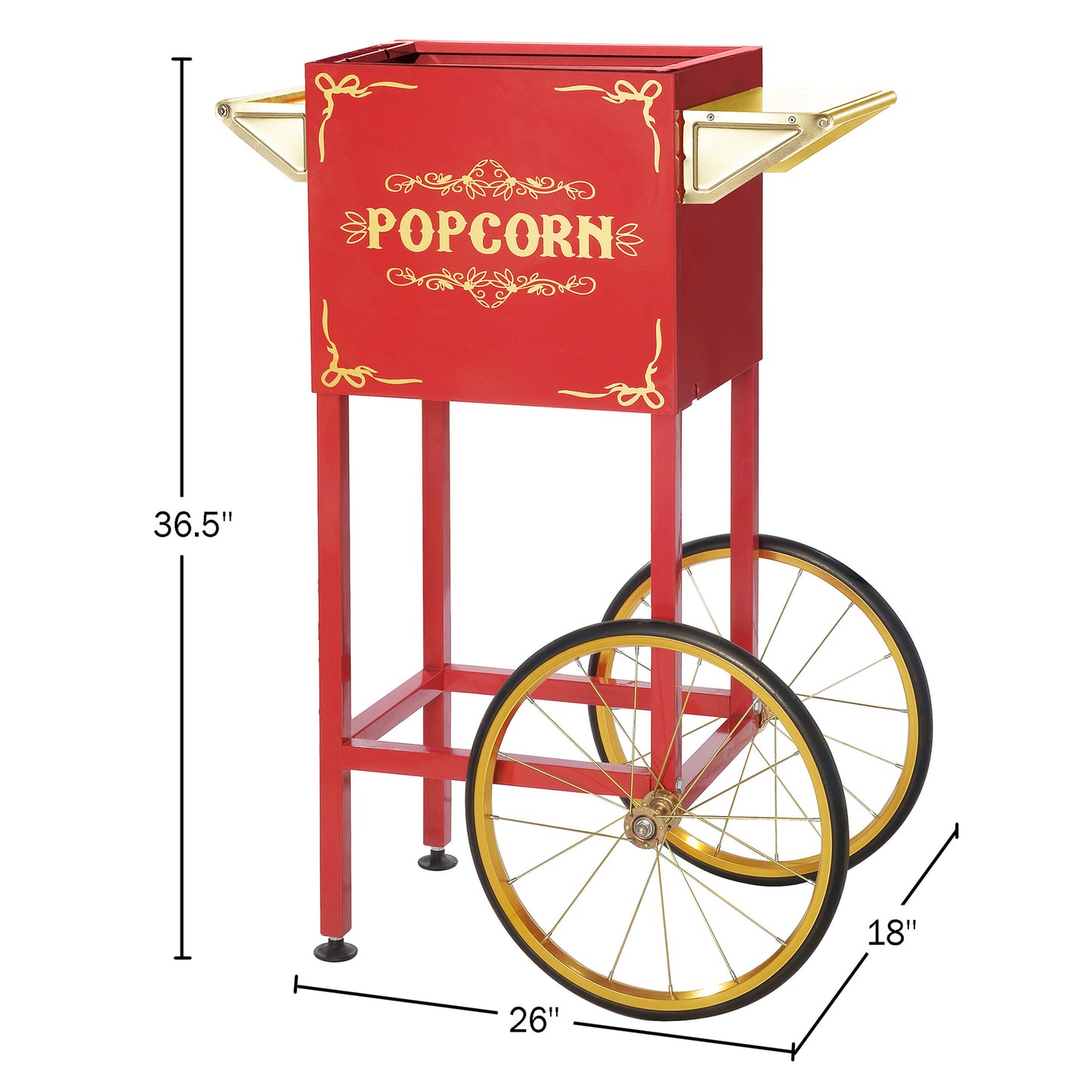 Great Northern Popcorn 4-8oz Rolling Cart, Red