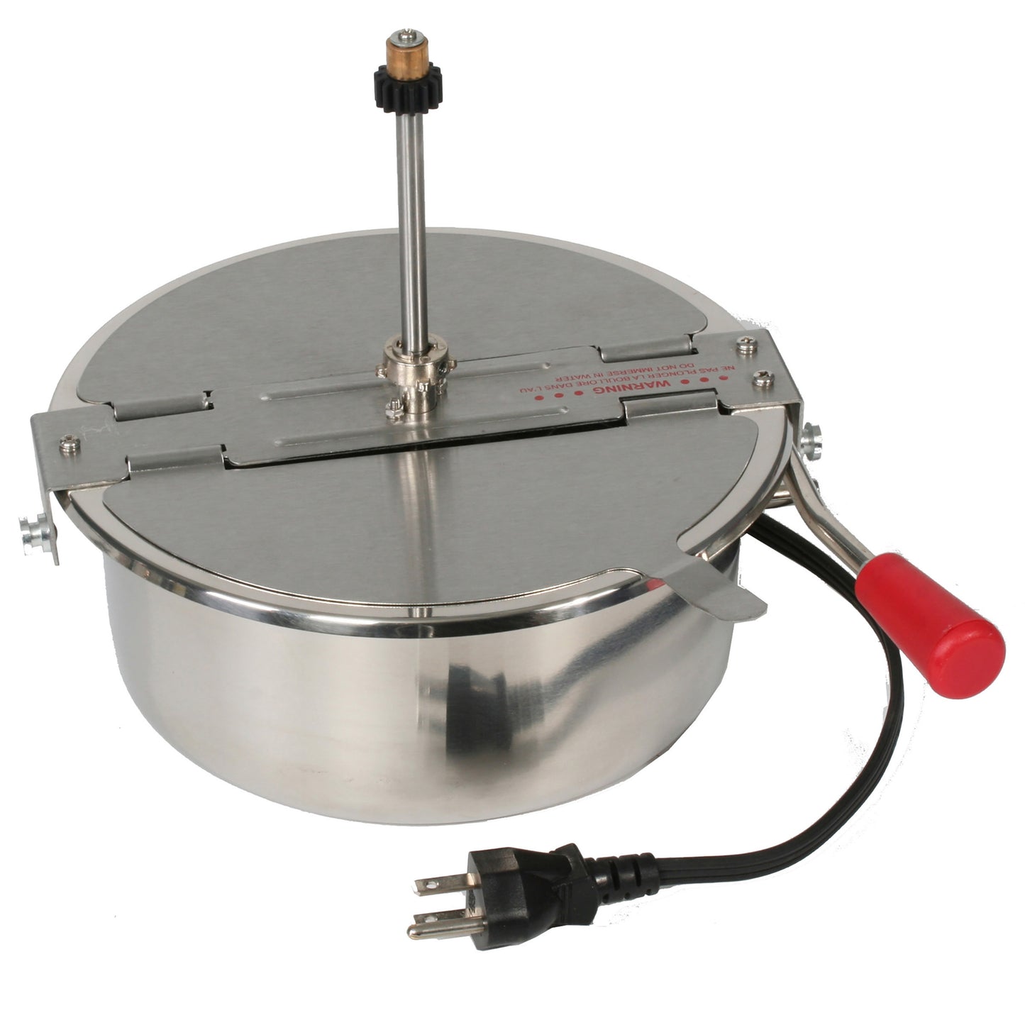 8-Ounce Replacement Kettle for Popcorn Machine - 750W Kettle Popper with Lid, Stirrer, Gear Shaft, and 3-Prong Plug by Great Northern Popcorn