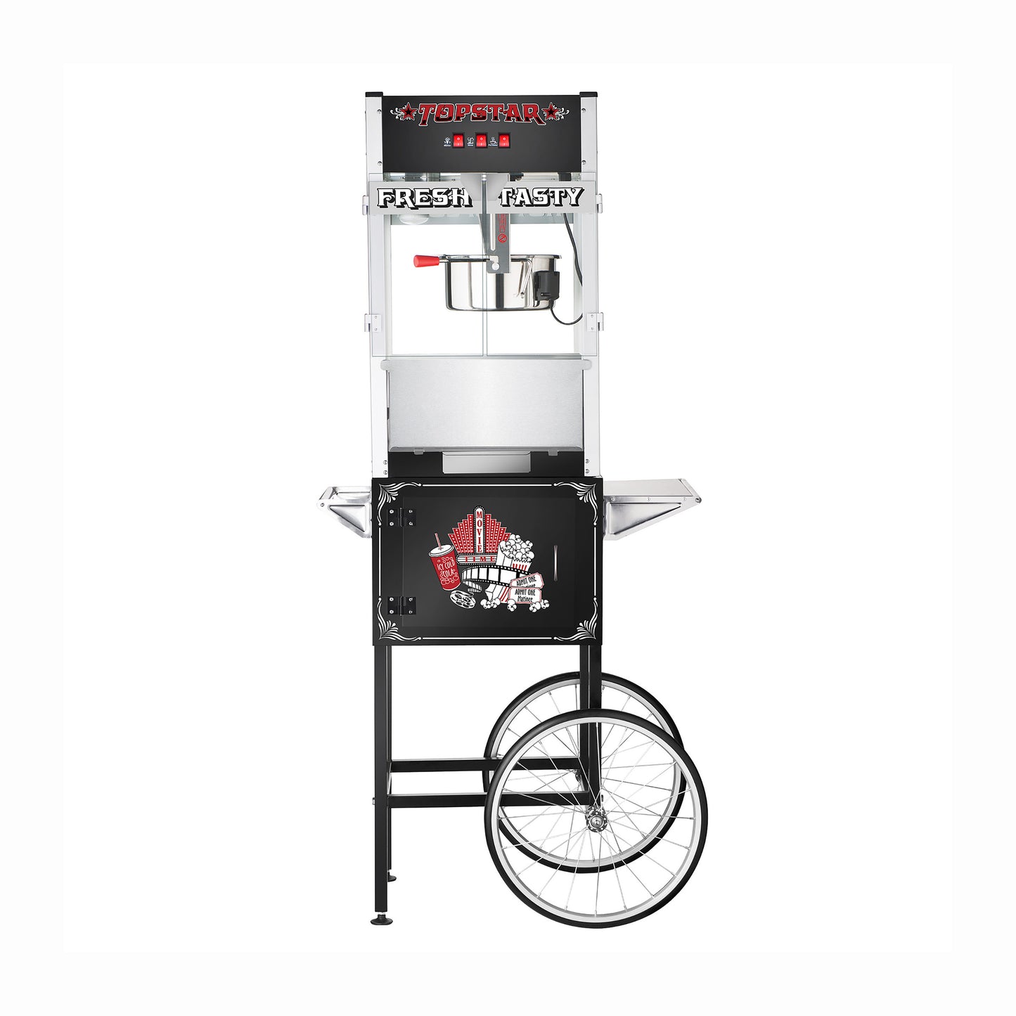 Great Northern Popcorn 12 Ounce Top Star Popcorn Machine?? Electric Countertop Popcorn Maker and Cart (Black)