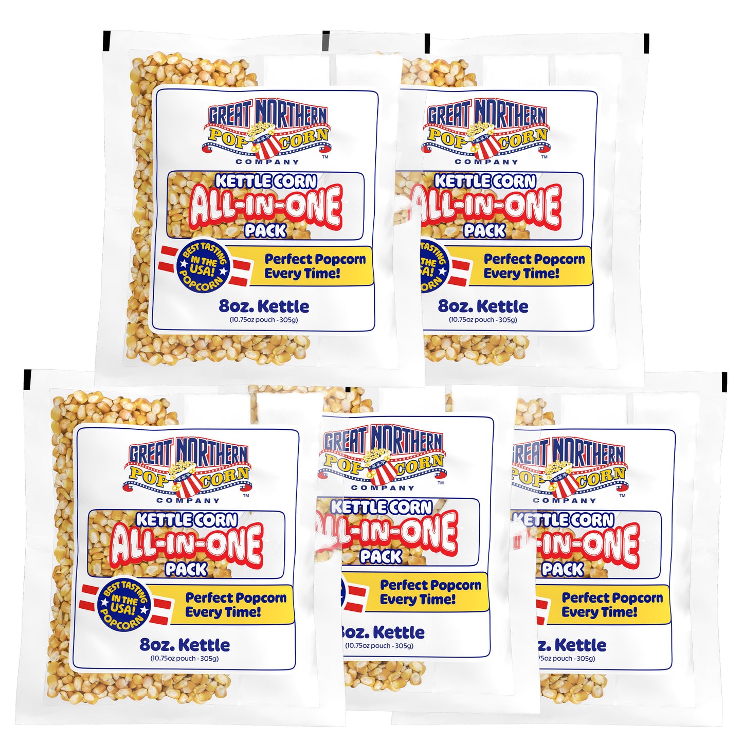 Great Northern 8oz Kettle Corn Popcorn Packs 5-PK