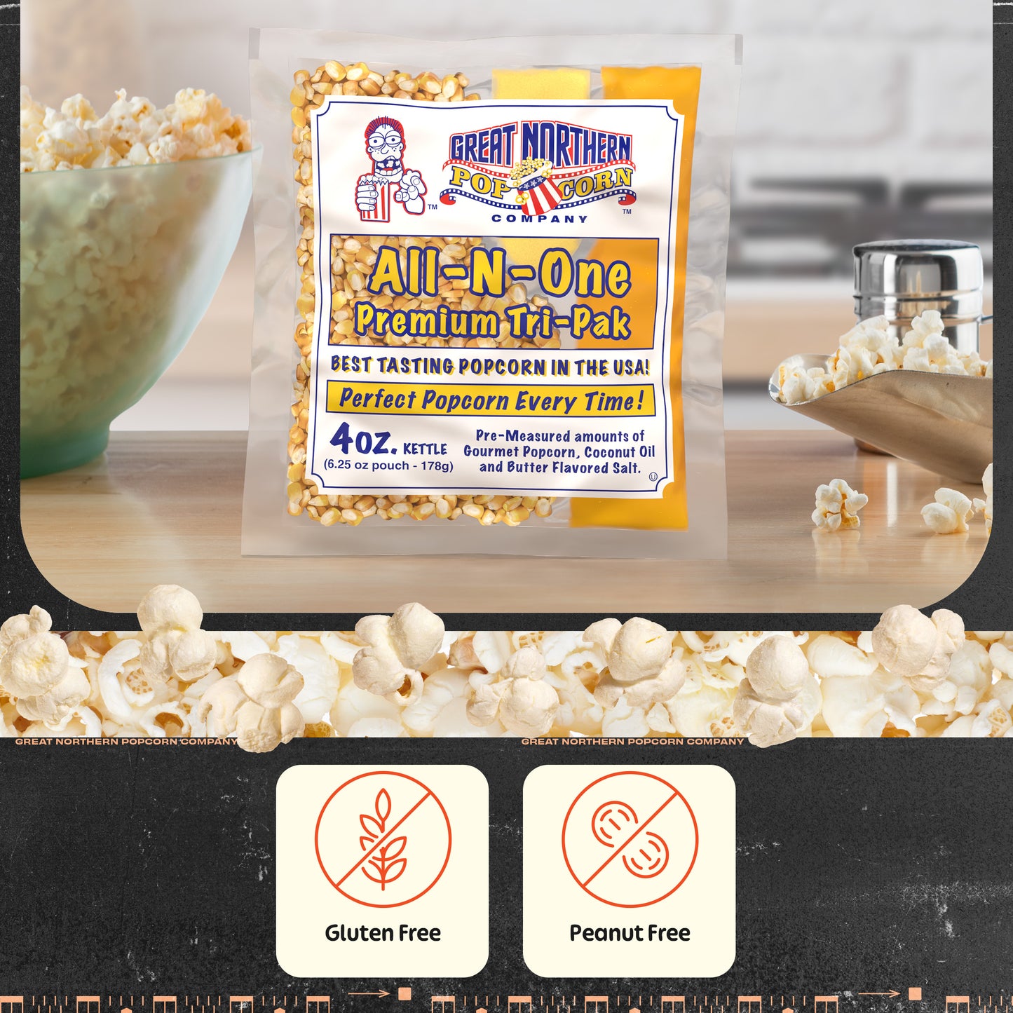 Great Northern Popcorn 4oz Packs, 24 Case