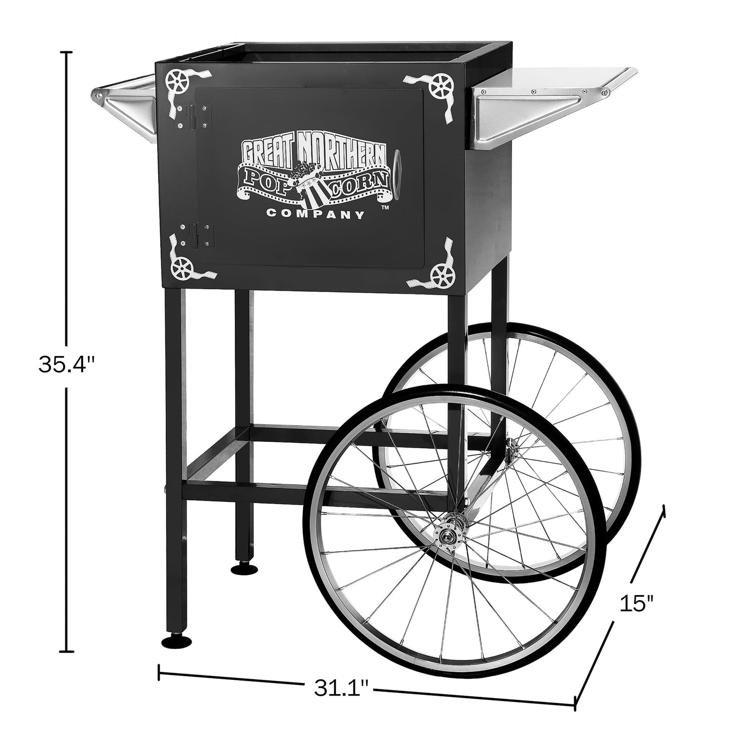 Great Northern Popcorn 8oz Rolling Cart, Black