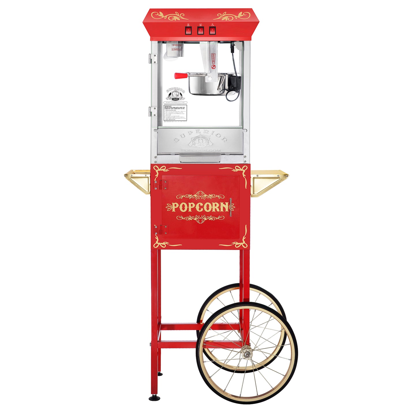 Great Northern Popcorn 8oz Popper with Cart, Red