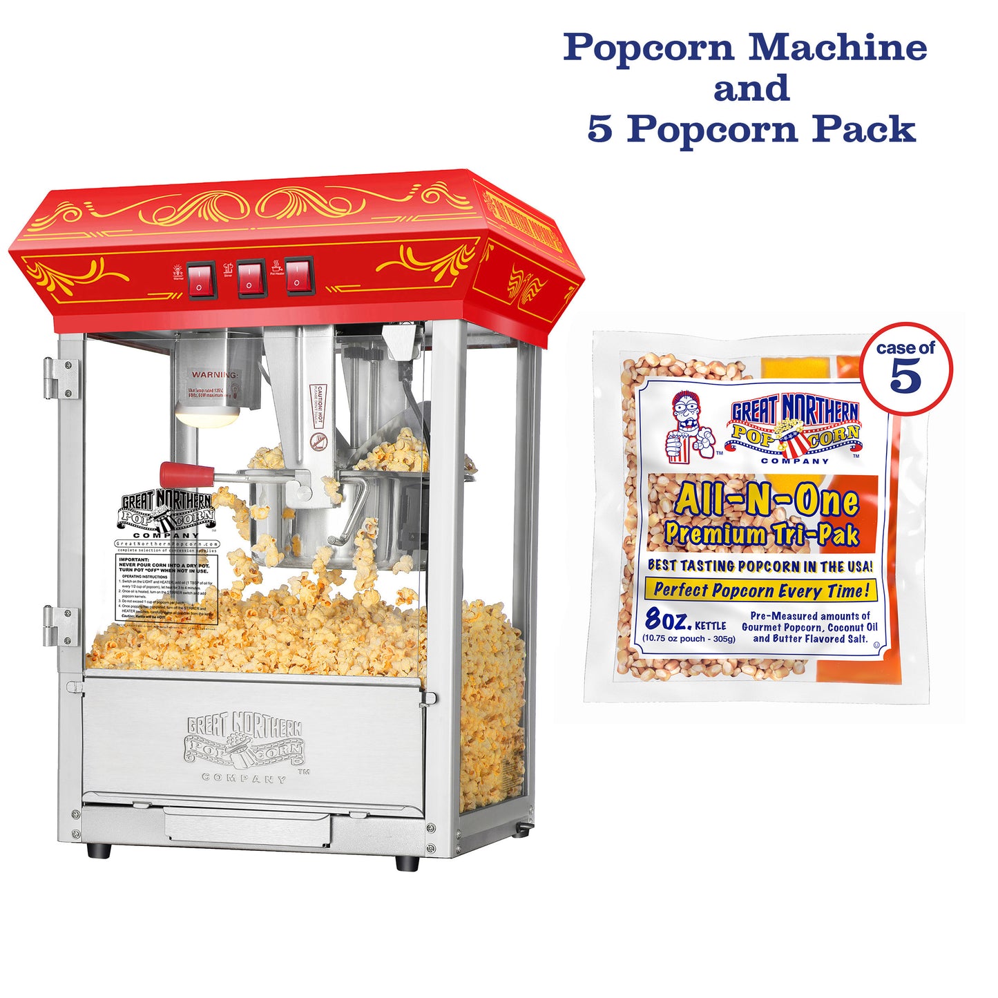 Great Northern Popcorn Pop Corn Machine with Packs