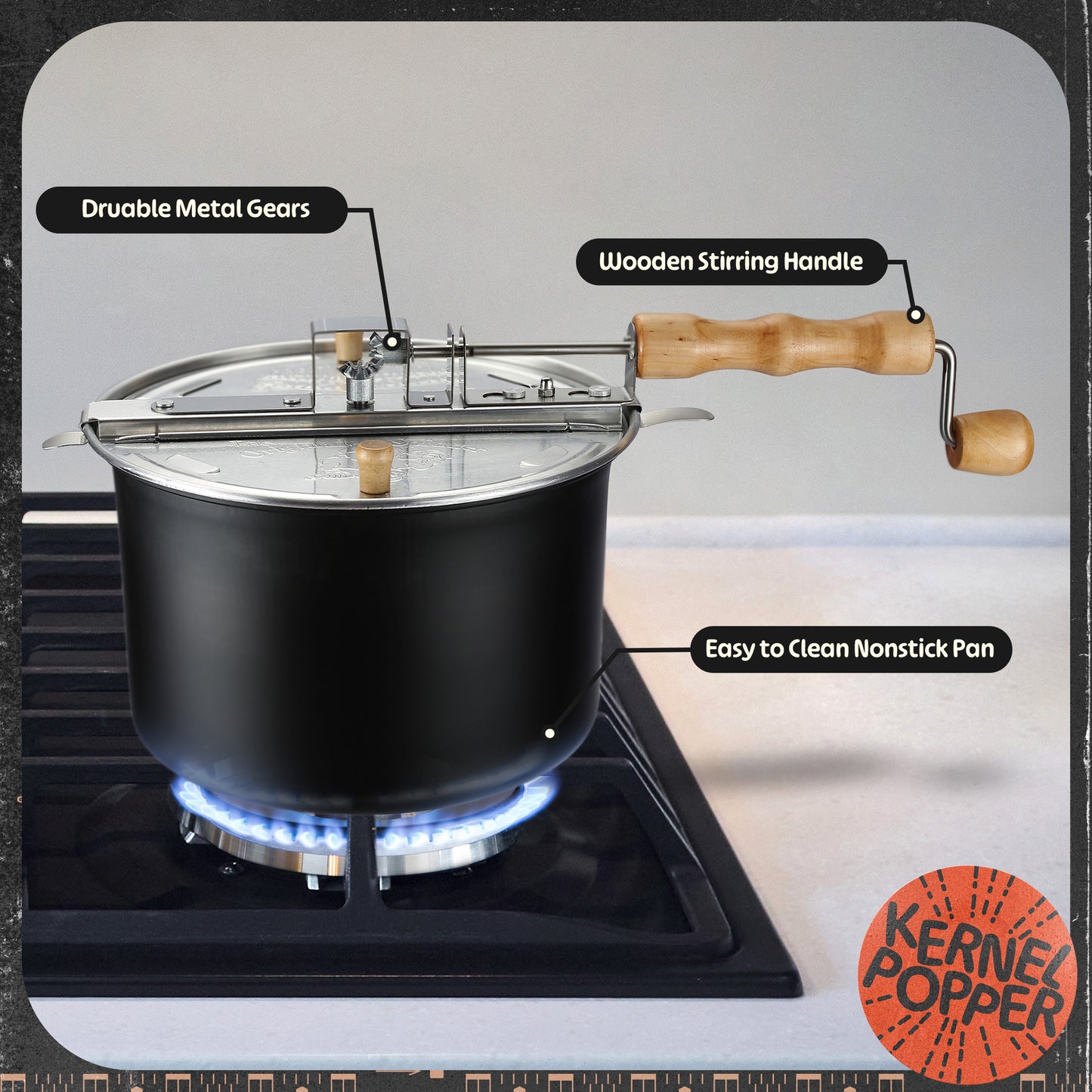 Great Northern Popcorn 6.5QT Stove Popper, Black