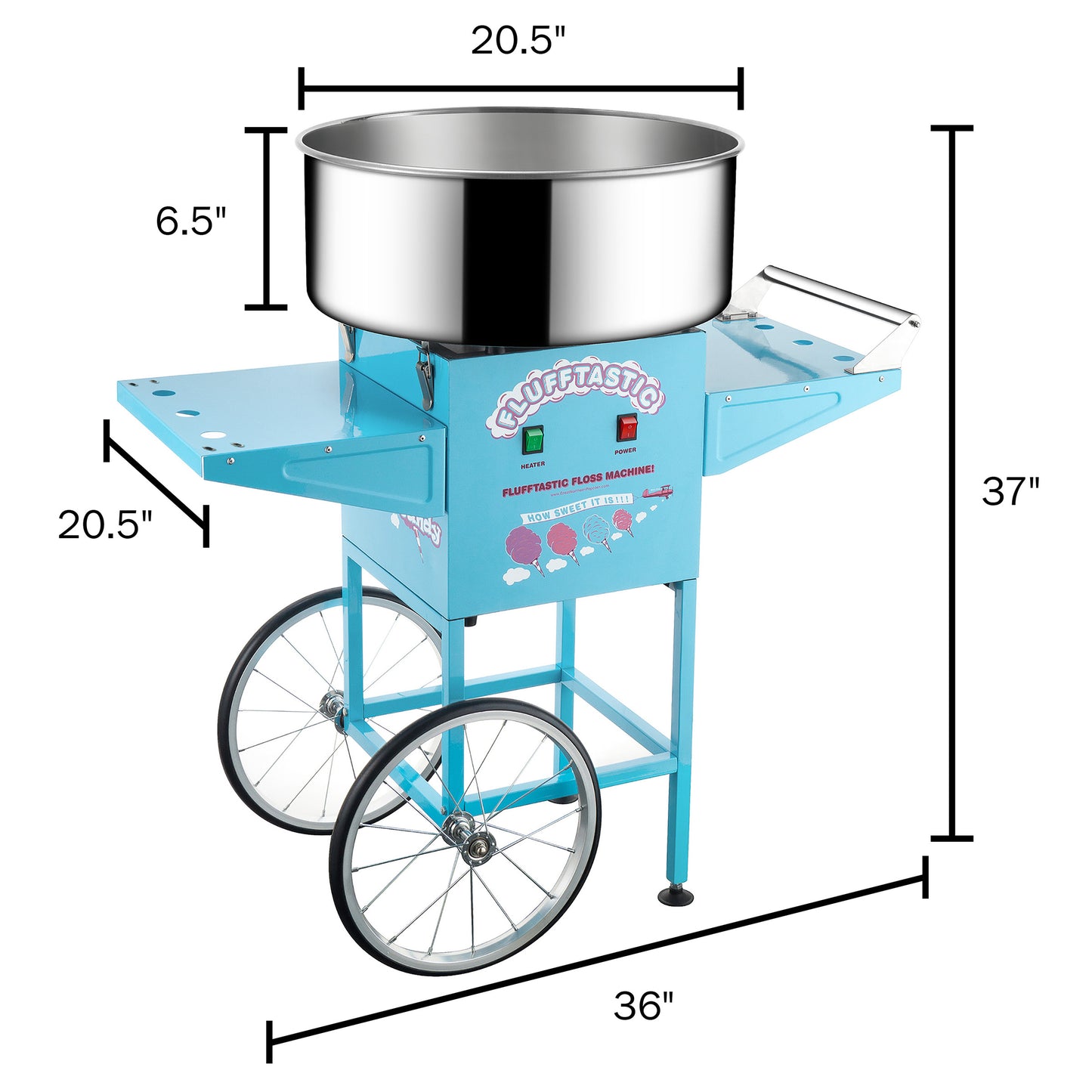 Great Northern Popcorn Cotton Candy Cart, Blue