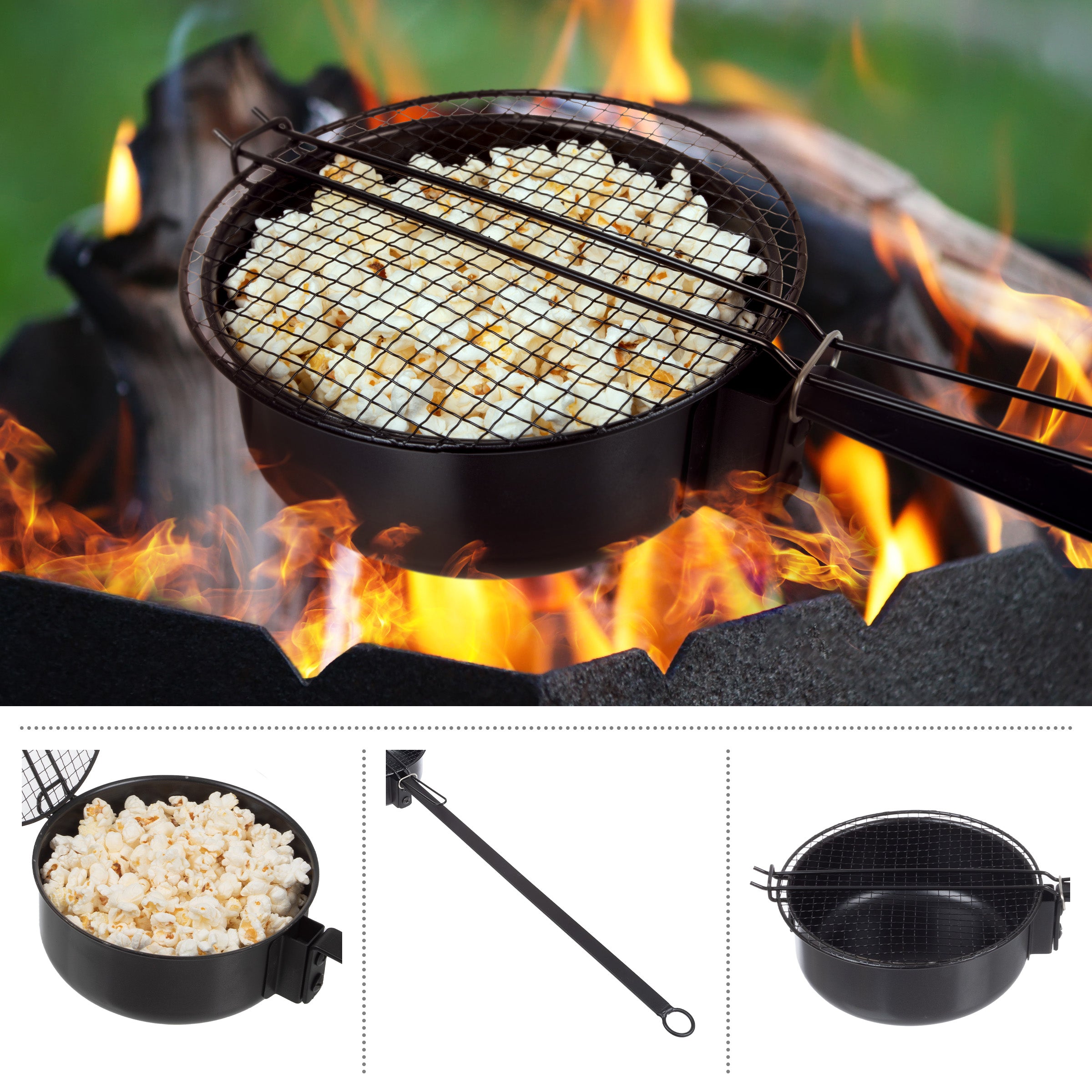 Campfire Popcorn Popper Old Fashioned Popcorn Maker with