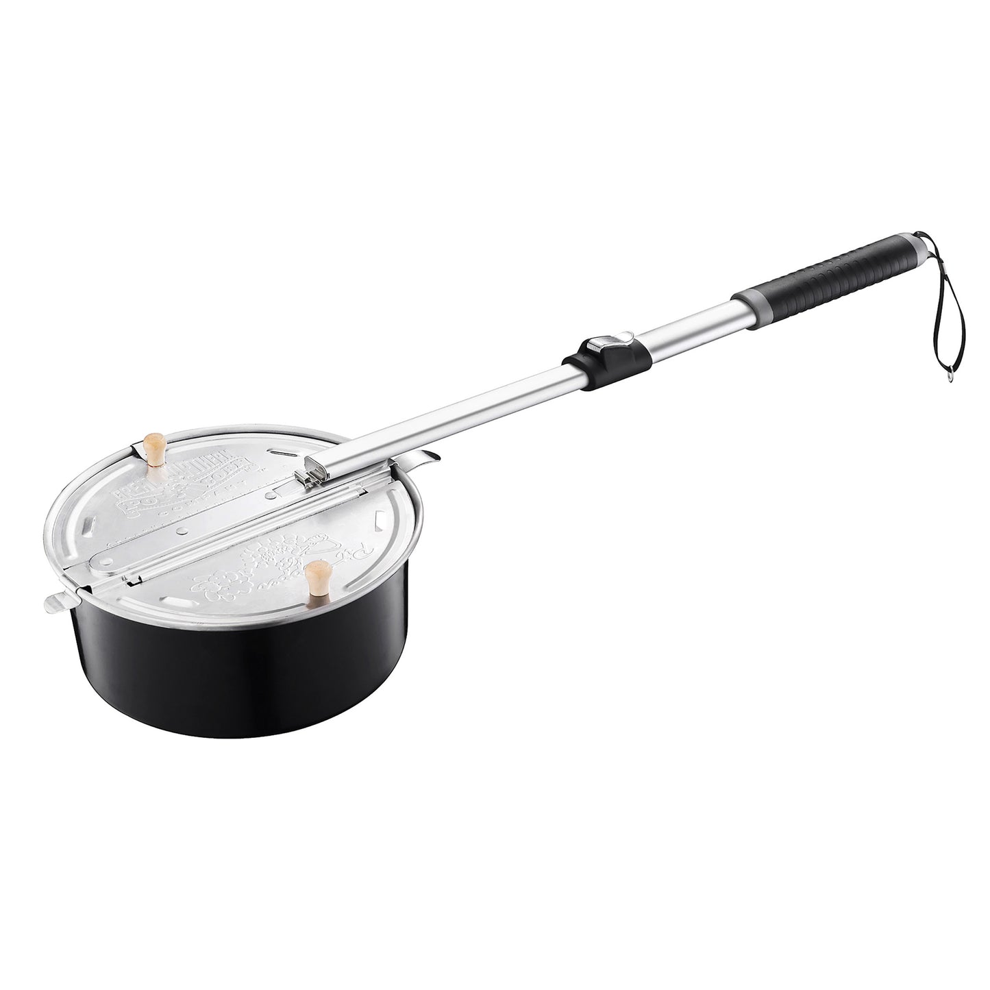 Great Northern Popcorn Campfire Popper with Telescoping Handle, Black