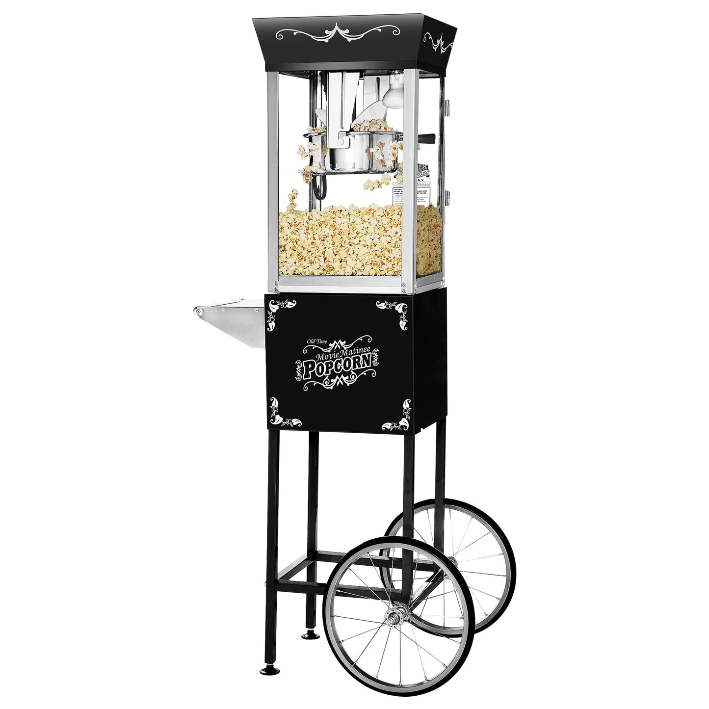 Great Northern Popcorn 8oz Popper with Cart, Black