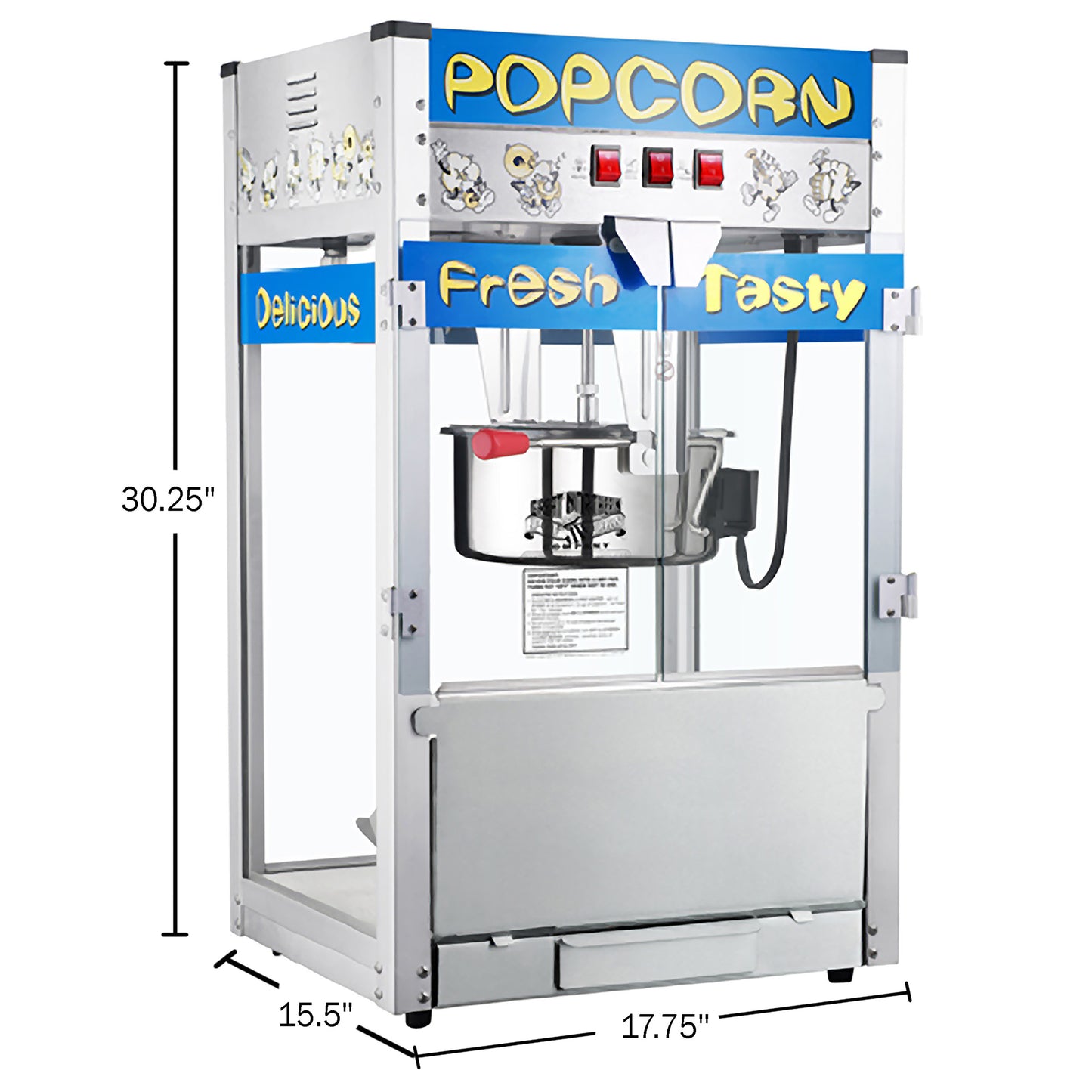 Great Northern Popcorn 12oz Popcorn Machine, Blue