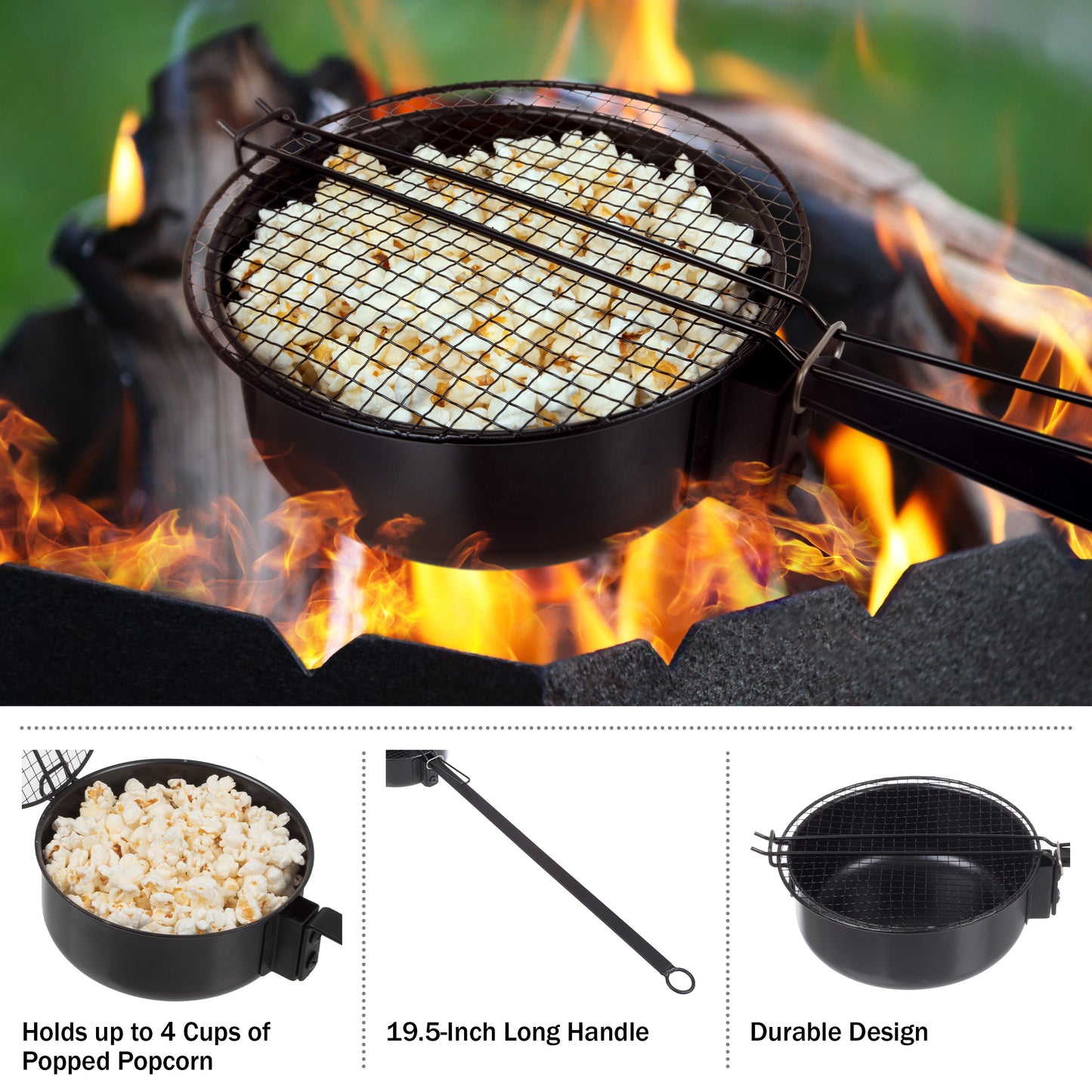 Great Northern Popcorn Campfire Popper, Black