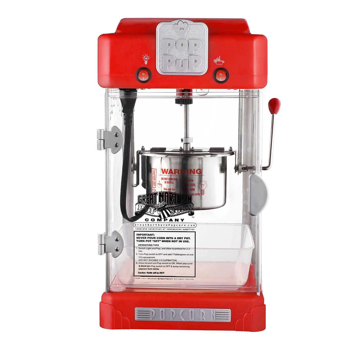 Great Northern Popcorn Pop Pup Popcorn Maker, Red