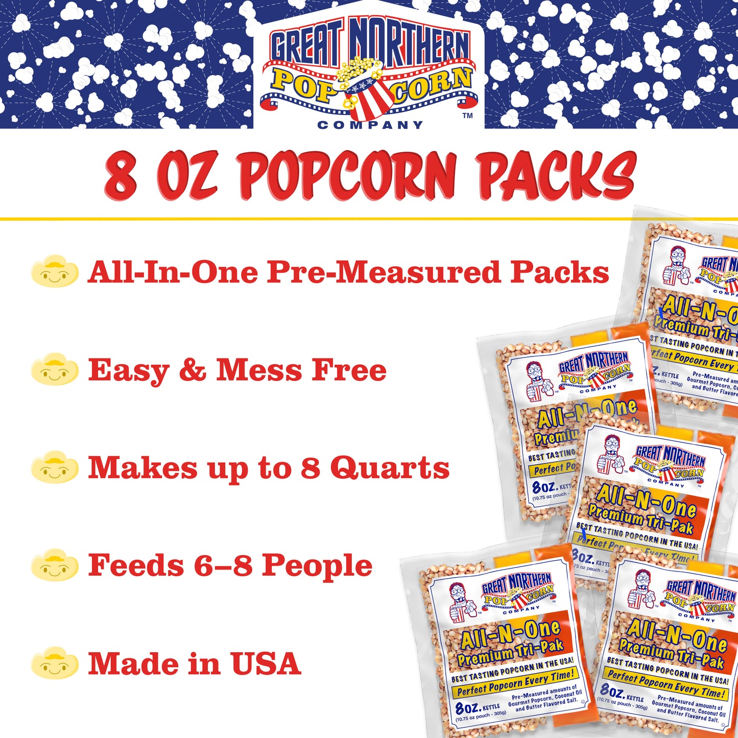 Superior Popcorn Red 8oz Machine and Popcorn Packs