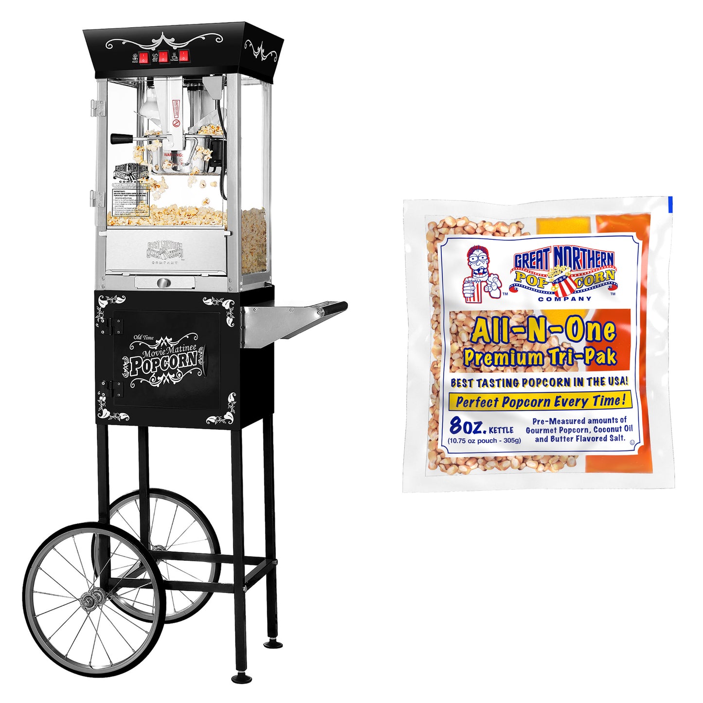 Great Northern Popcorn Machine, Cart and Popcorn