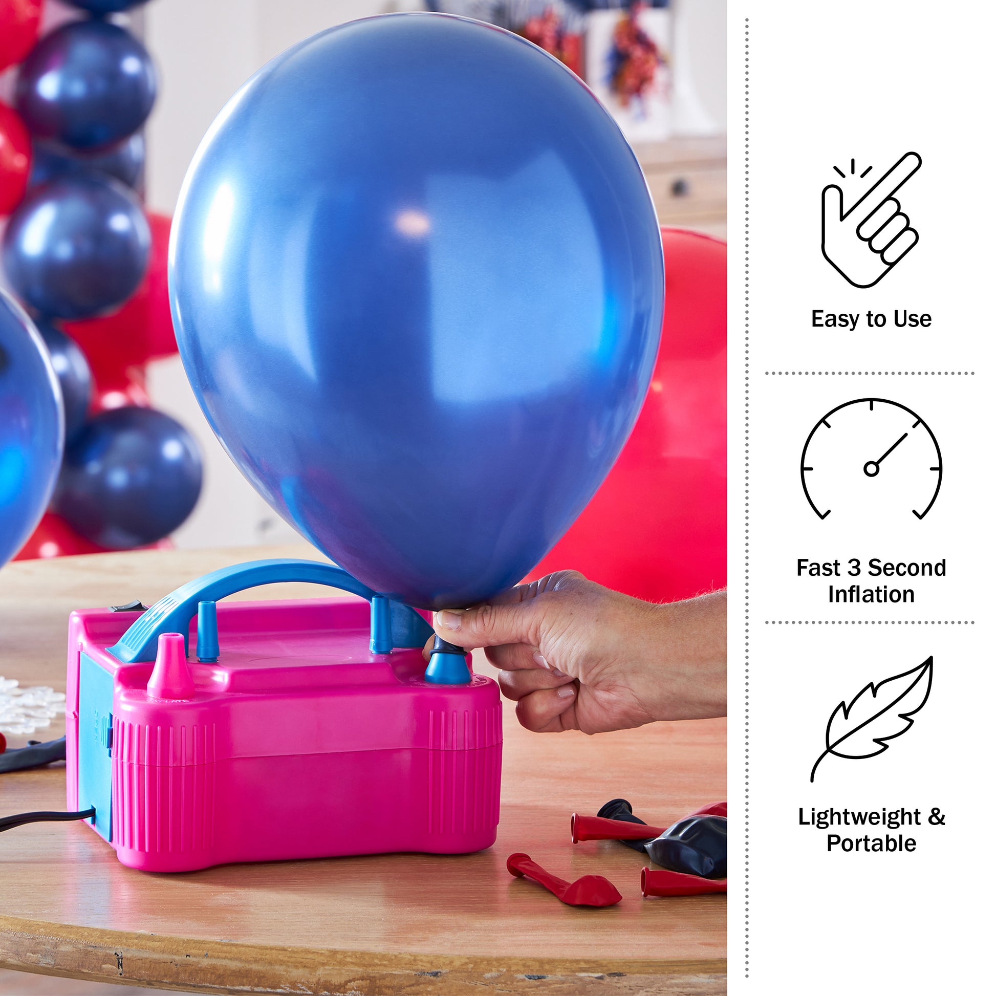 Hand-Held Air Balloon Inflator - Quickly and Easily Inflate Balloons