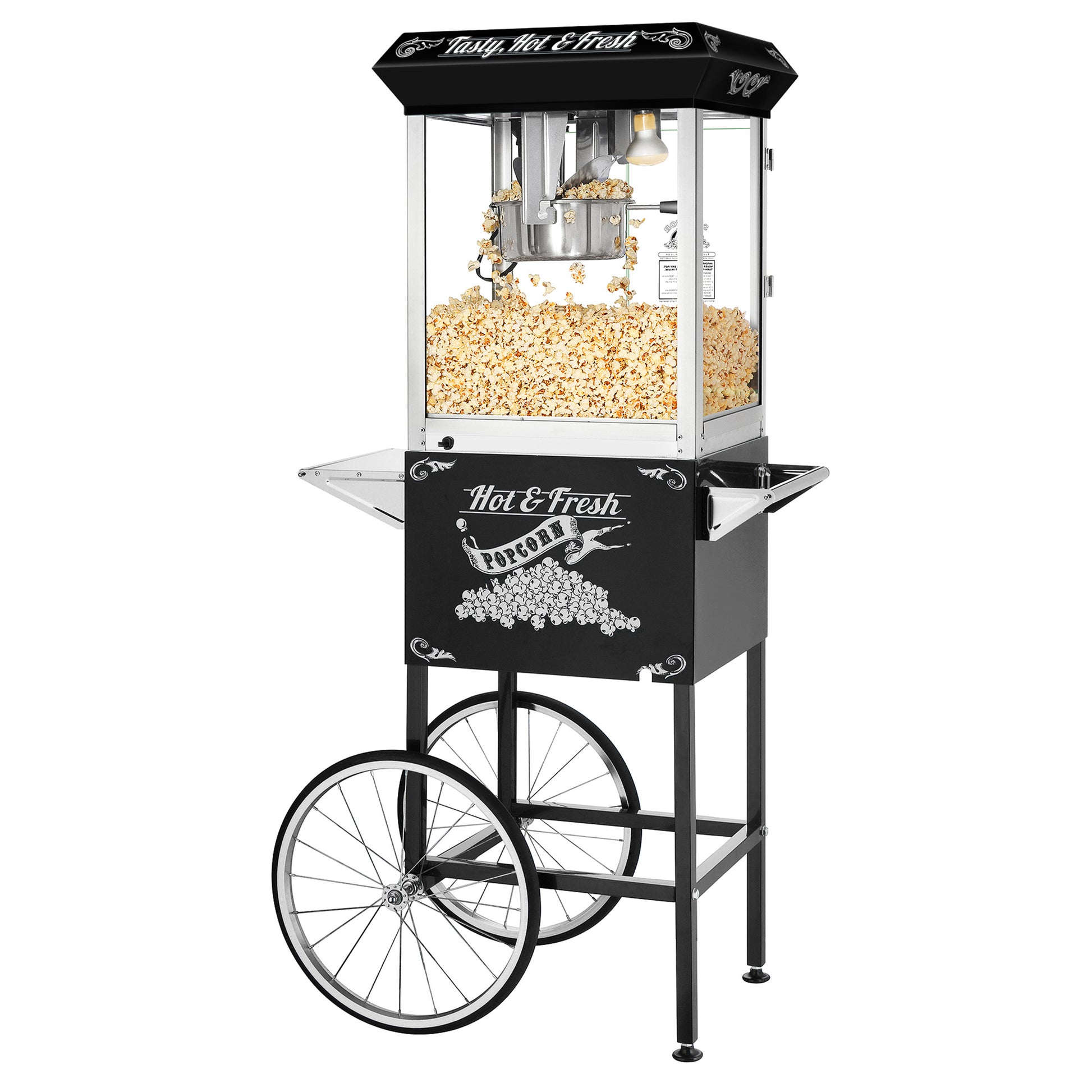 Red Popcorn Maker Vintage Movie Theater Popcorn Popper Machine with 8 Oz  Kettle