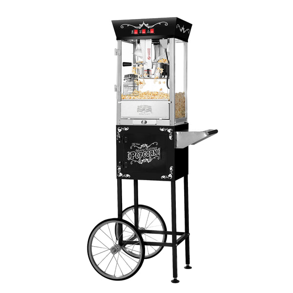 Galaxy 8 oz. Black Popcorn Machine / Popper - 120V