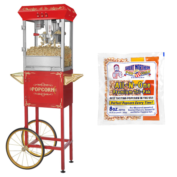 4 Oz Red Foundation Popcorn Popper Machine Cart – R & B Import