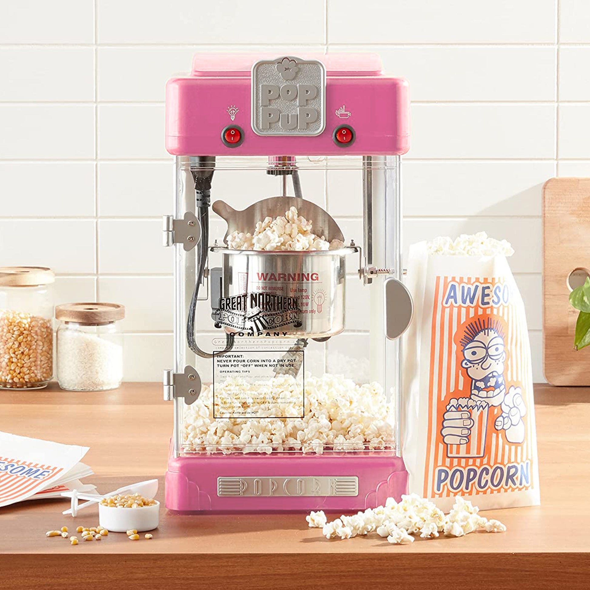 Great Northern Popcorn 2 Cups Oil Popcorn Machine, Red, Tabletop