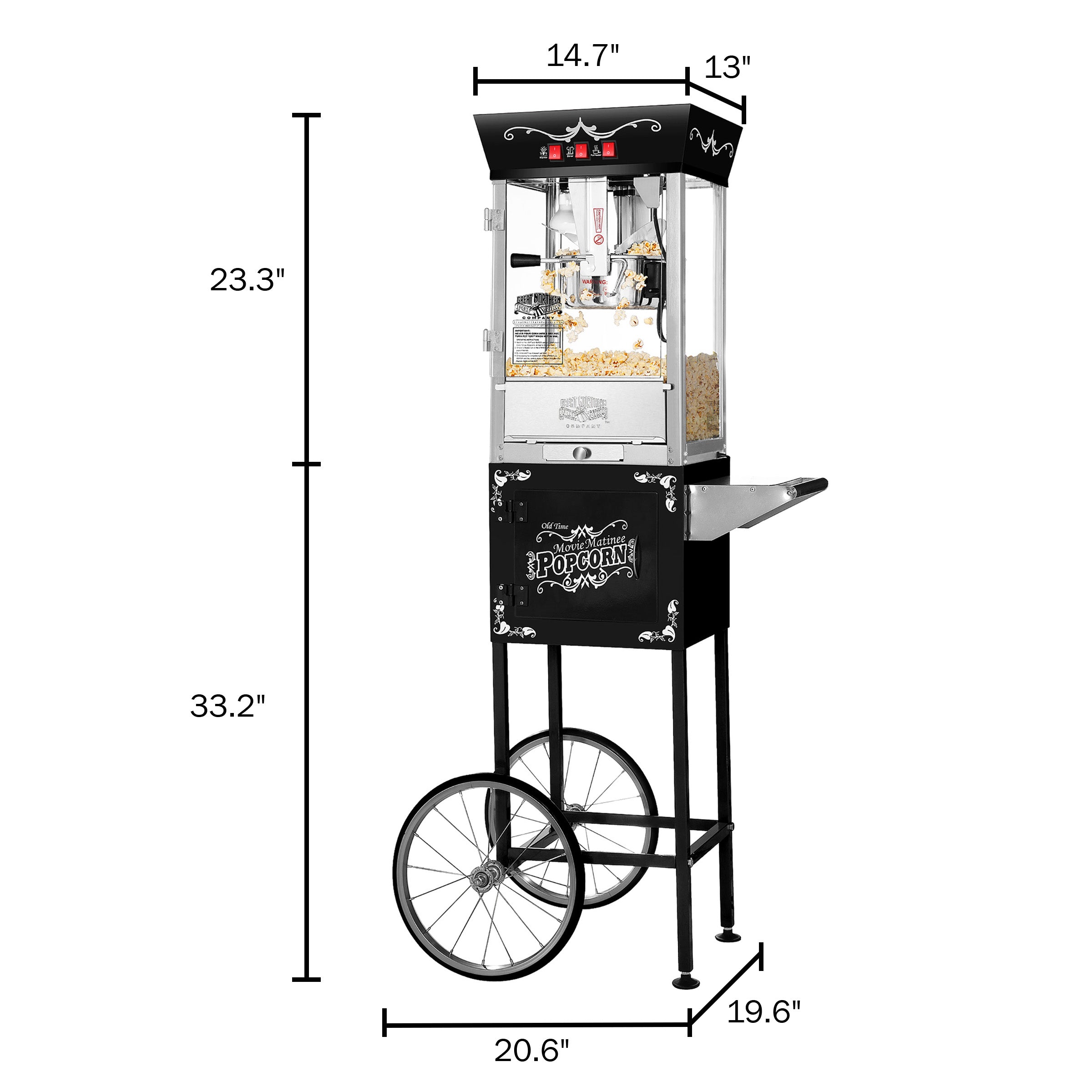 Black and deals white popcorn machine