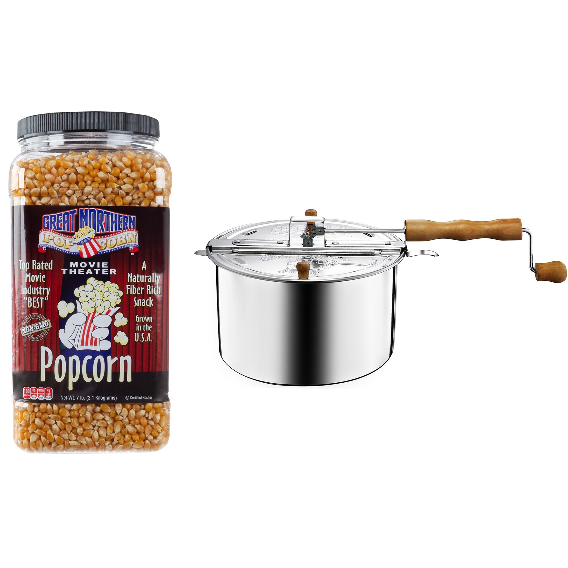 Great Northern 2-Piece Stainless-Steel Serving Accessories Kit, Popcorn Scoop and Seasoning Shaker Set