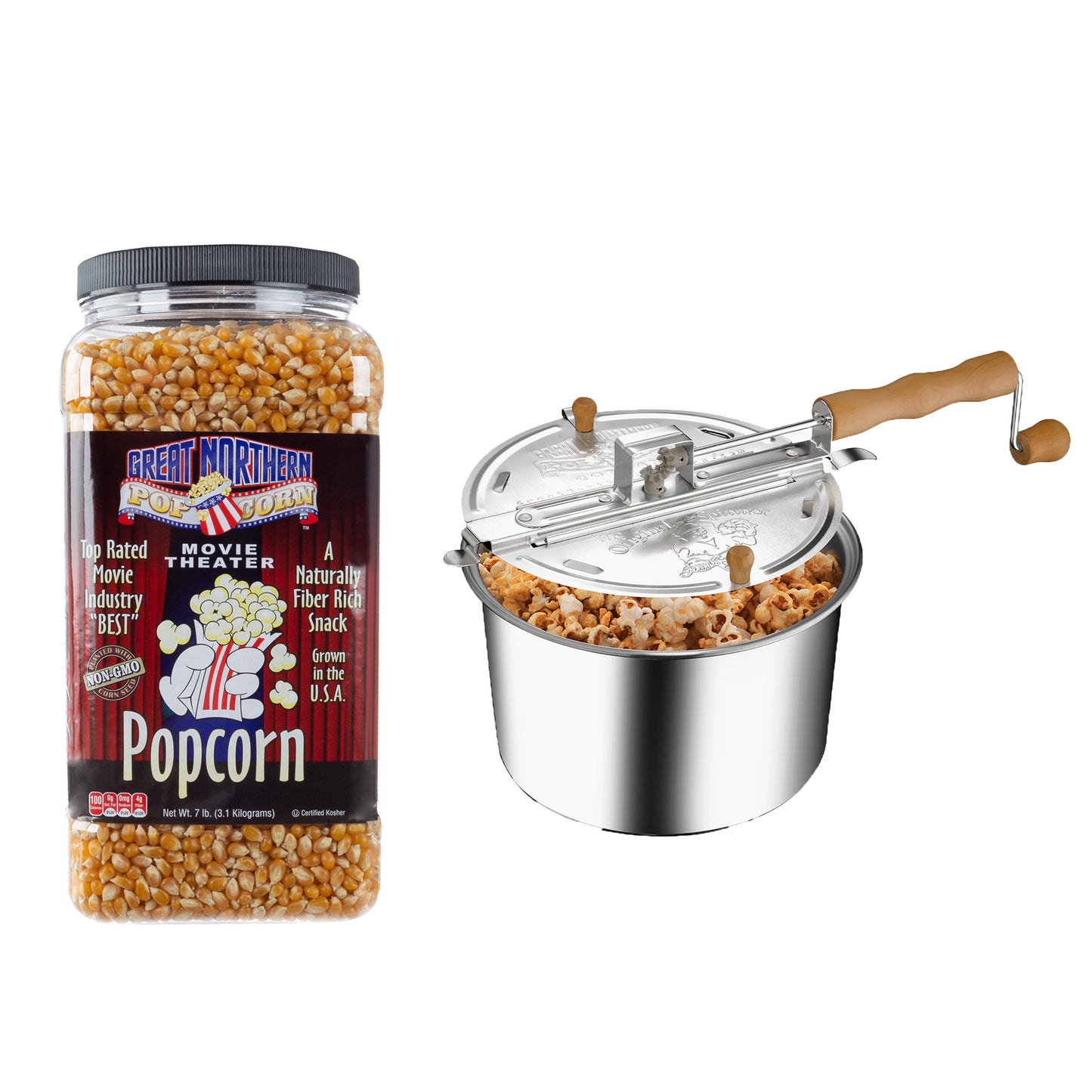 Cook N Home 02700 6-Quart Aluminum Stovetop Popcorn Popper, Black
